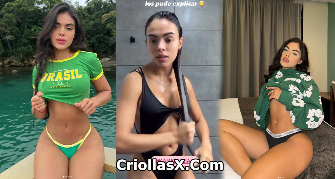 Mav Influencer colombiana bañándose en video para CHAMPU