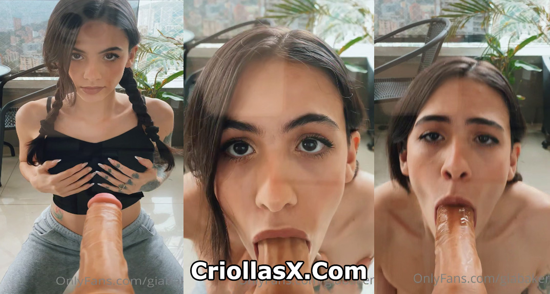 giabaker colombiana chupando un pene de goma desnuda para onlyfans colombia