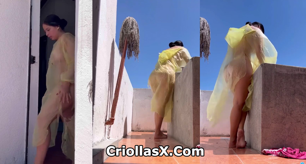 colombiana pillada lavando ropa casi desnuda – Pilladas