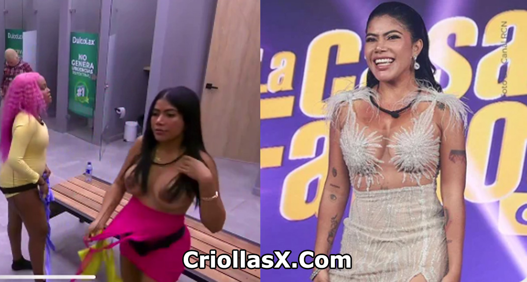 Cindy Ávila La Toxi Costeña Colombiana descuido muestra sus senos en la casa de los famosos colombia